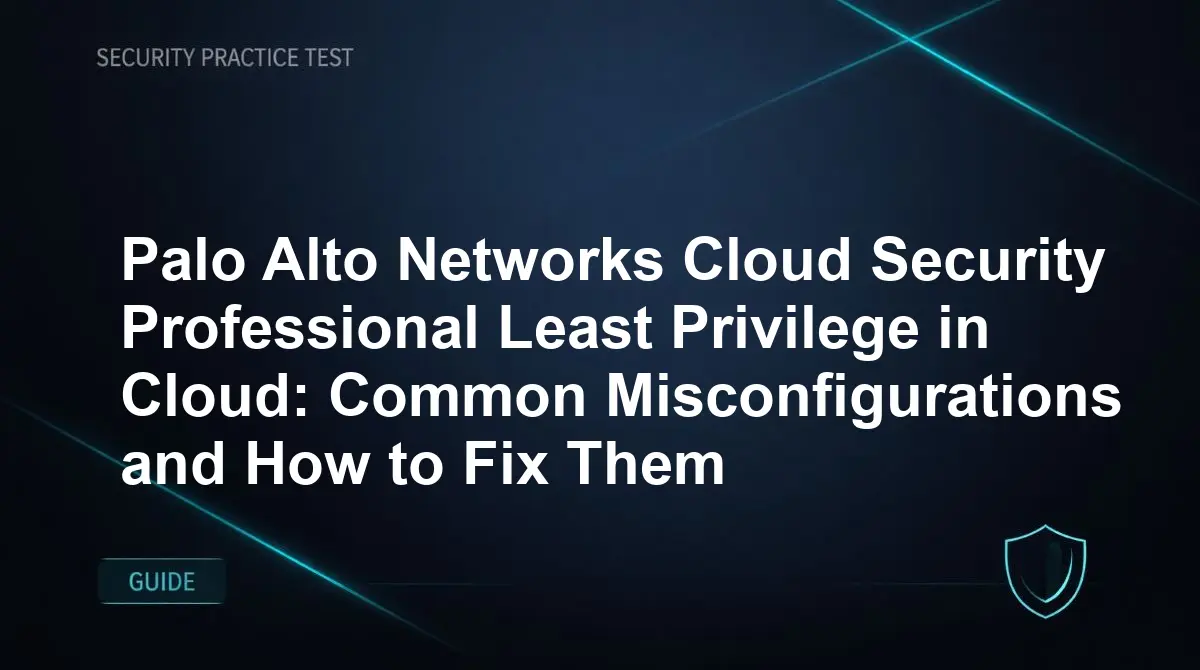 Palo Alto Networks Cloud Security Professional Least Privilege in Cloud: Common Misconfigurations and How to Fix Them