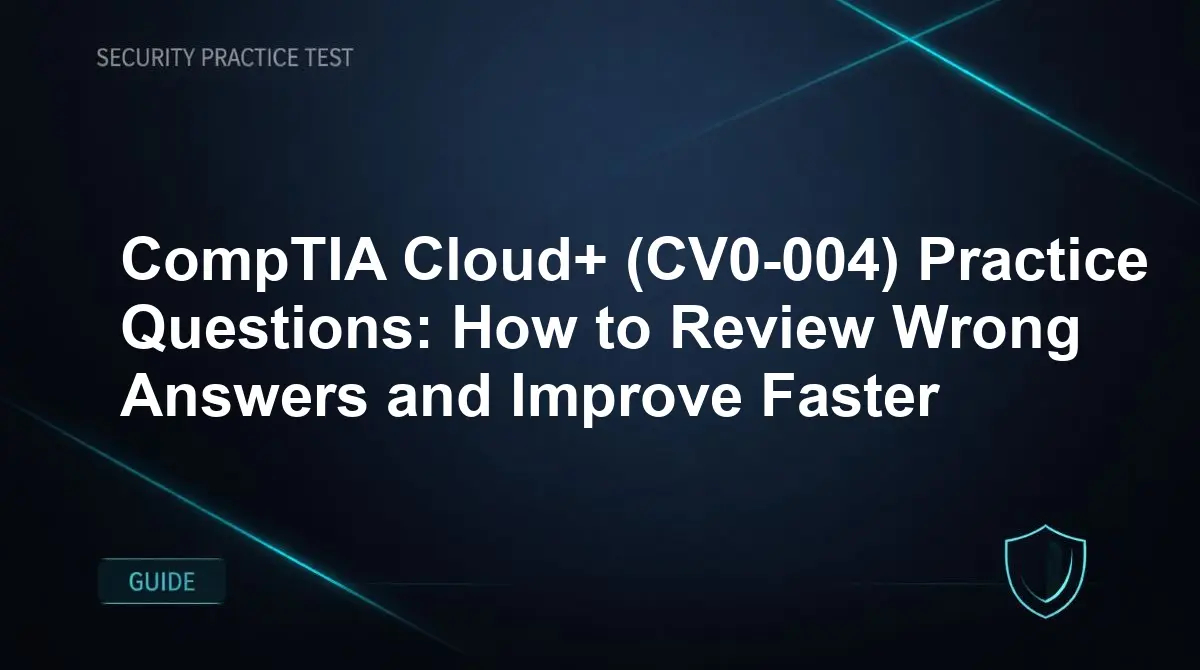 CompTIA Cloud+ (CV0-004) Practice Questions: How to Review Wrong Answers and Improve Faster
