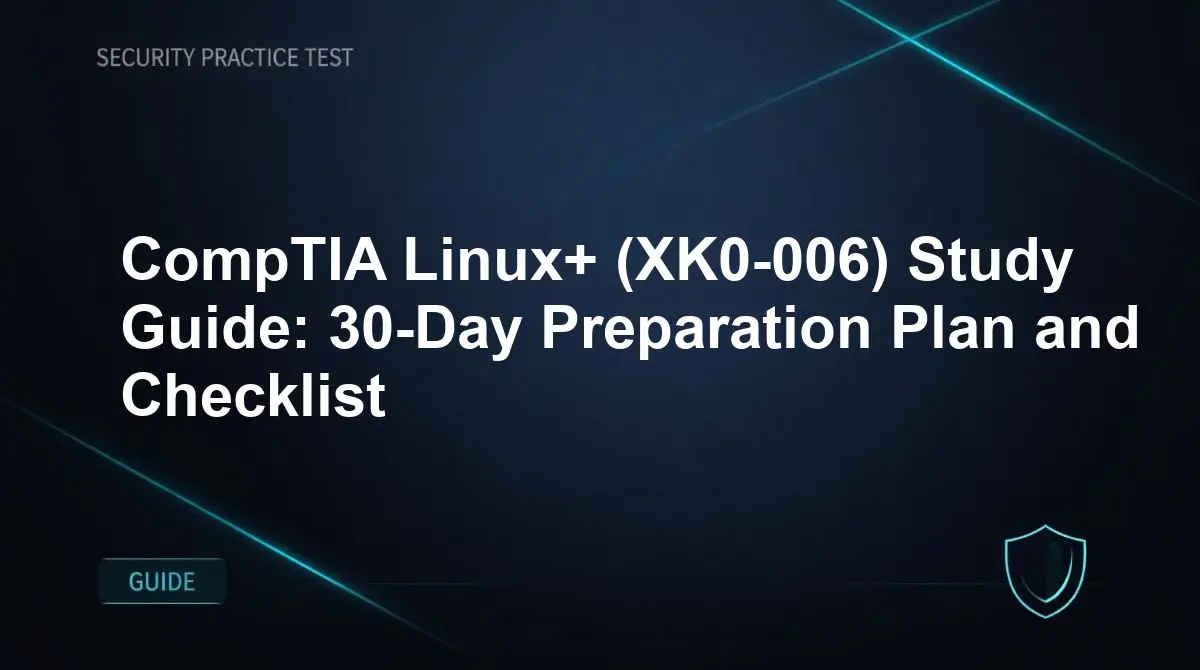 CompTIA Linux+ (XK0-006) Study Guide: 30-Day Preparation Plan and Checklist