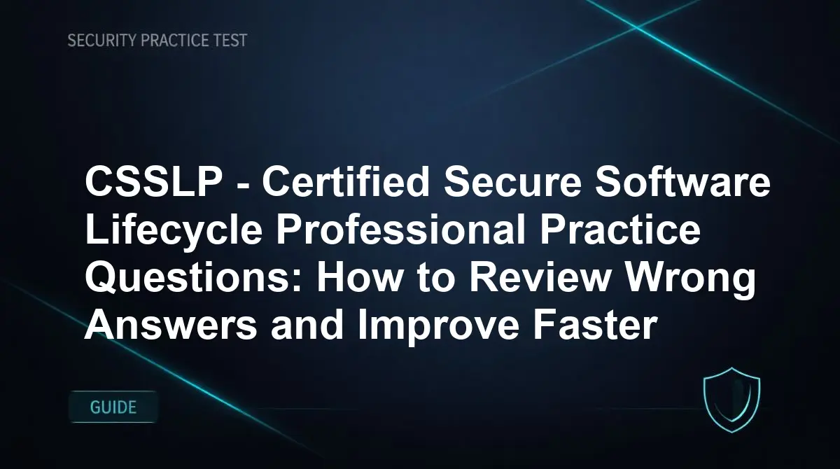 CSSLP - Certified Secure Software Lifecycle Professional Practice Questions: How to Review Wrong Answers and Improve Faster