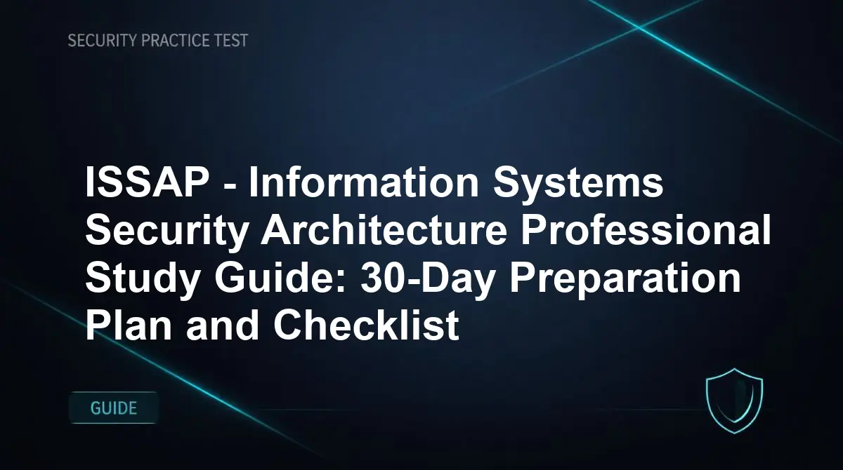ISSAP - Information Systems Security Architecture Professional Study Guide: 30-Day Preparation Plan and Checklist