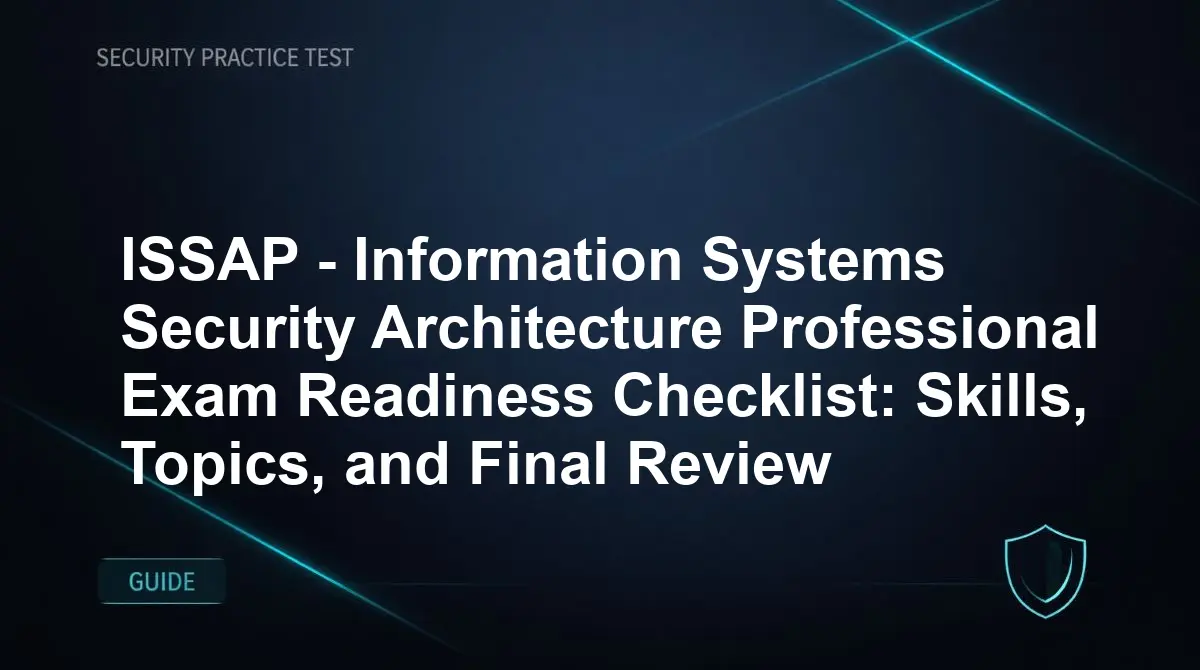 ISSAP - Information Systems Security Architecture Professional Exam Readiness Checklist: Skills, Topics, and Final Review