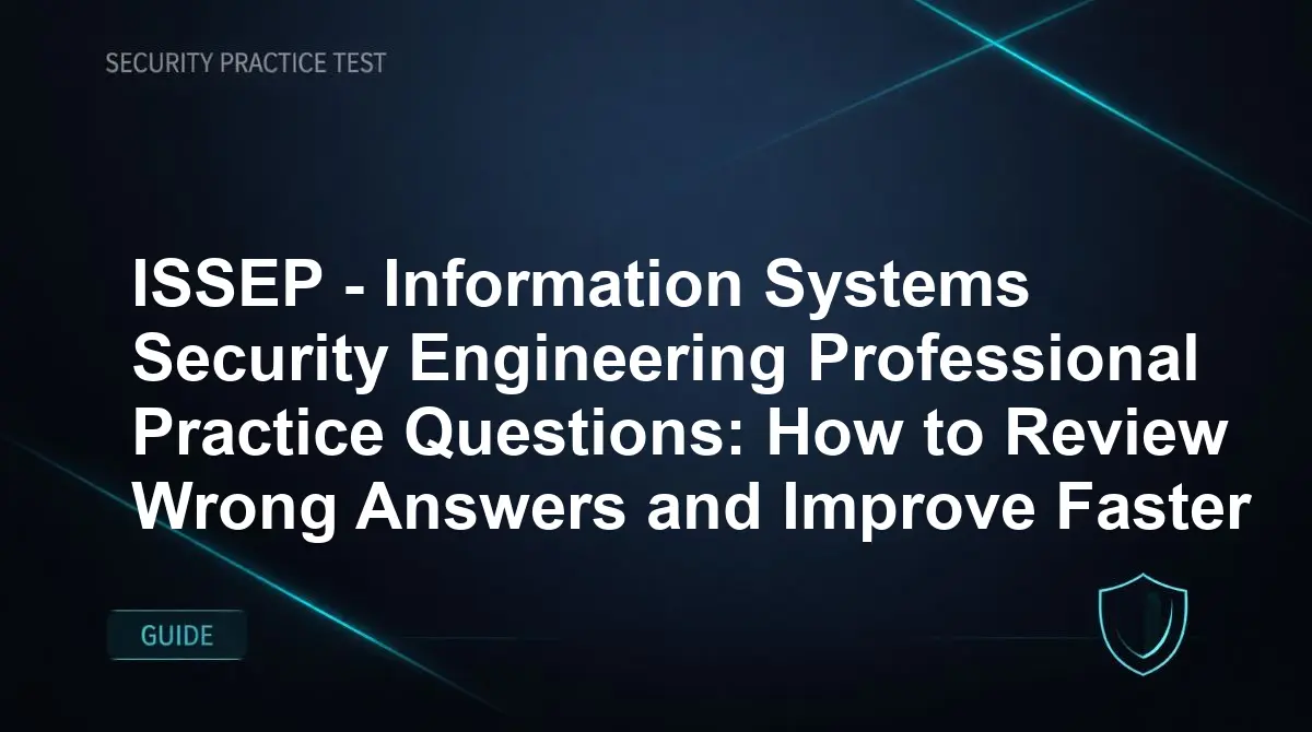 ISSEP - Information Systems Security Engineering Professional Practice Questions: How to Review Wrong Answers and Improve Faster