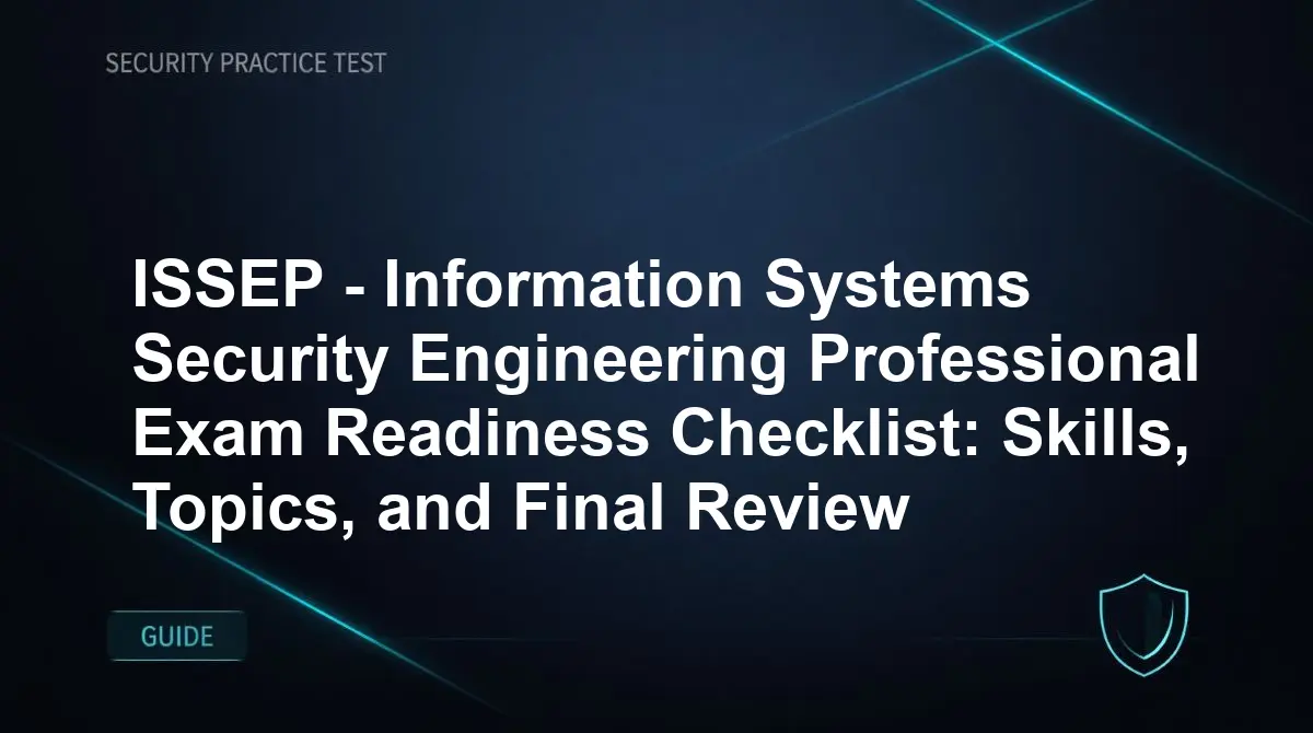 ISSEP - Information Systems Security Engineering Professional Exam Readiness Checklist: Skills, Topics, and Final Review