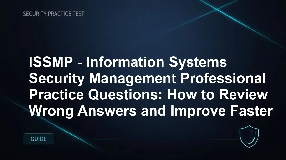 ISSMP - Information Systems Security Management Professional Practice Questions: How to Review Wrong Answers and Improve Faster