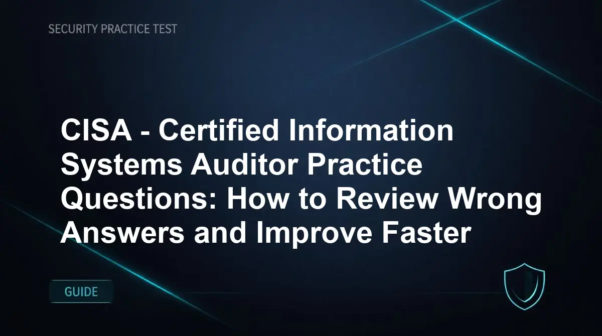 CISA - Certified Information Systems Auditor Practice Questions: How to Review Wrong Answers and Improve Faster