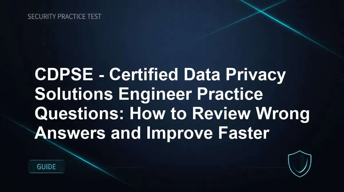 CDPSE - Certified Data Privacy Solutions Engineer Practice Questions: How to Review Wrong Answers and Improve Faster