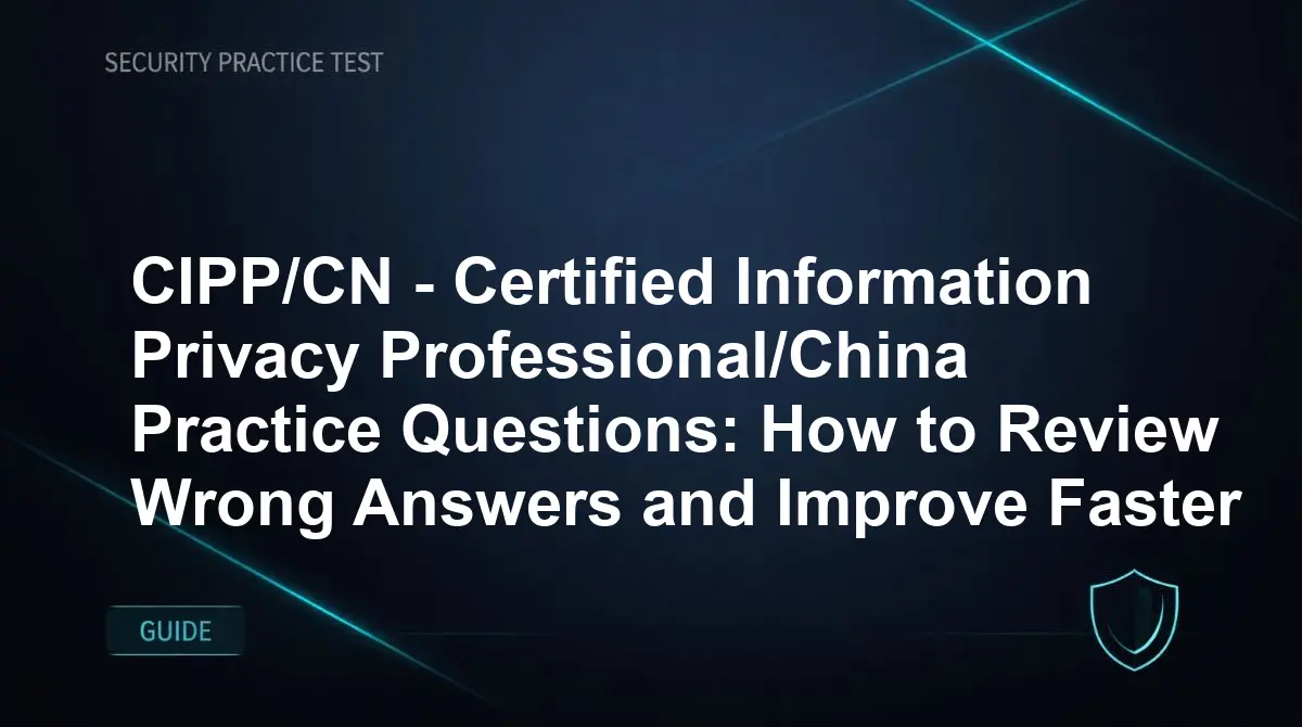 CIPP/CN - Certified Information Privacy Professional/China Practice Questions: How to Review Wrong Answers and Improve Faster