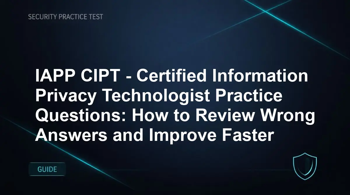 IAPP CIPT - Certified Information Privacy Technologist Practice Questions: How to Review Wrong Answers and Improve Faster
