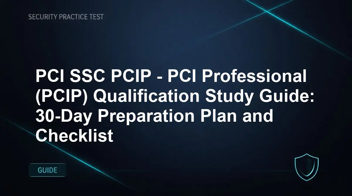 PCI SSC PCIP - PCI Professional (PCIP) Qualification Study Guide: 30-Day Preparation Plan and Checklist