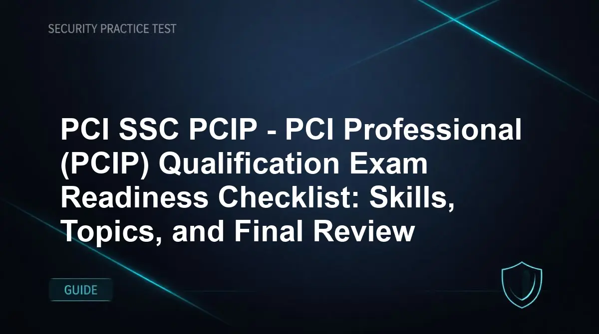 PCI SSC PCIP - PCI Professional (PCIP) Qualification Exam Readiness Checklist: Skills, Topics, and Final Review