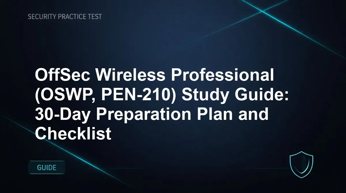 OffSec Wireless Professional (OSWP, PEN-210) Study Guide: 30-Day Preparation Plan and Checklist