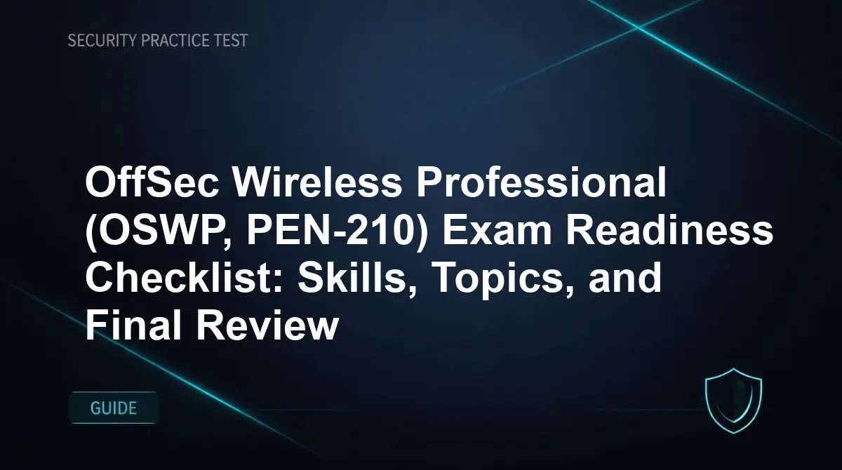 OffSec Wireless Professional (OSWP, PEN-210) Exam Readiness Checklist: Skills, Topics, and Final Review