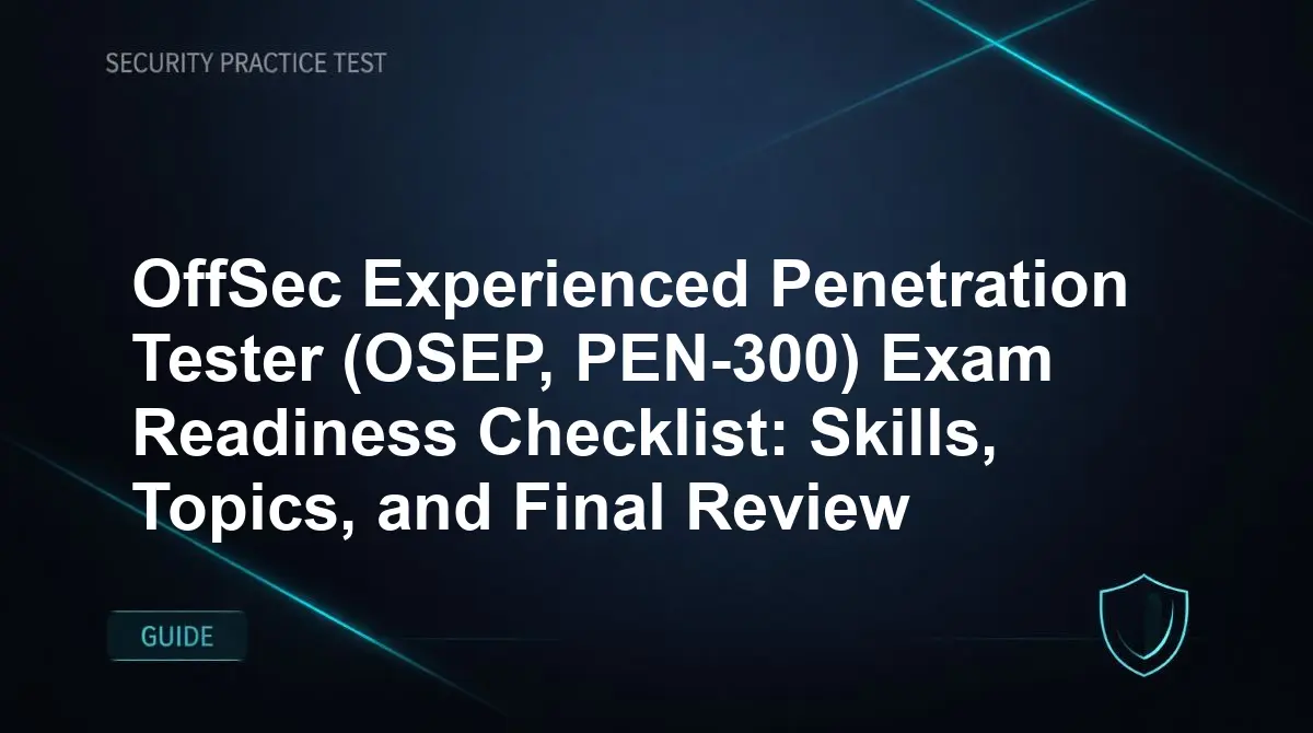 OffSec Experienced Penetration Tester (OSEP, PEN-300) Exam Readiness Checklist: Skills, Topics, and Final Review