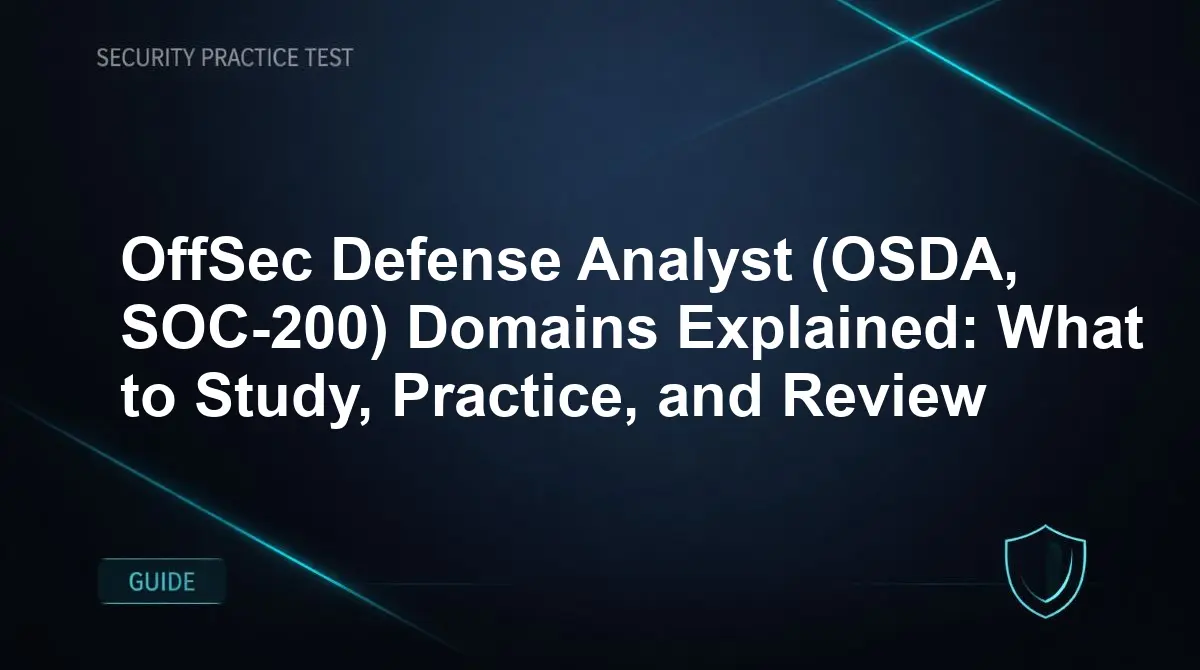 OffSec Defense Analyst (OSDA, SOC-200) Domains Explained: What to Study, Practice, and Review