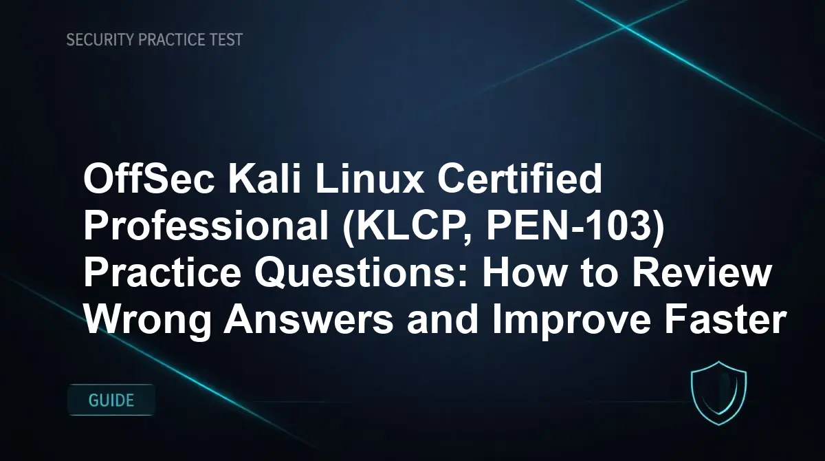 OffSec Kali Linux Certified Professional (KLCP, PEN-103) Practice Questions: How to Review Wrong Answers and Improve Faster