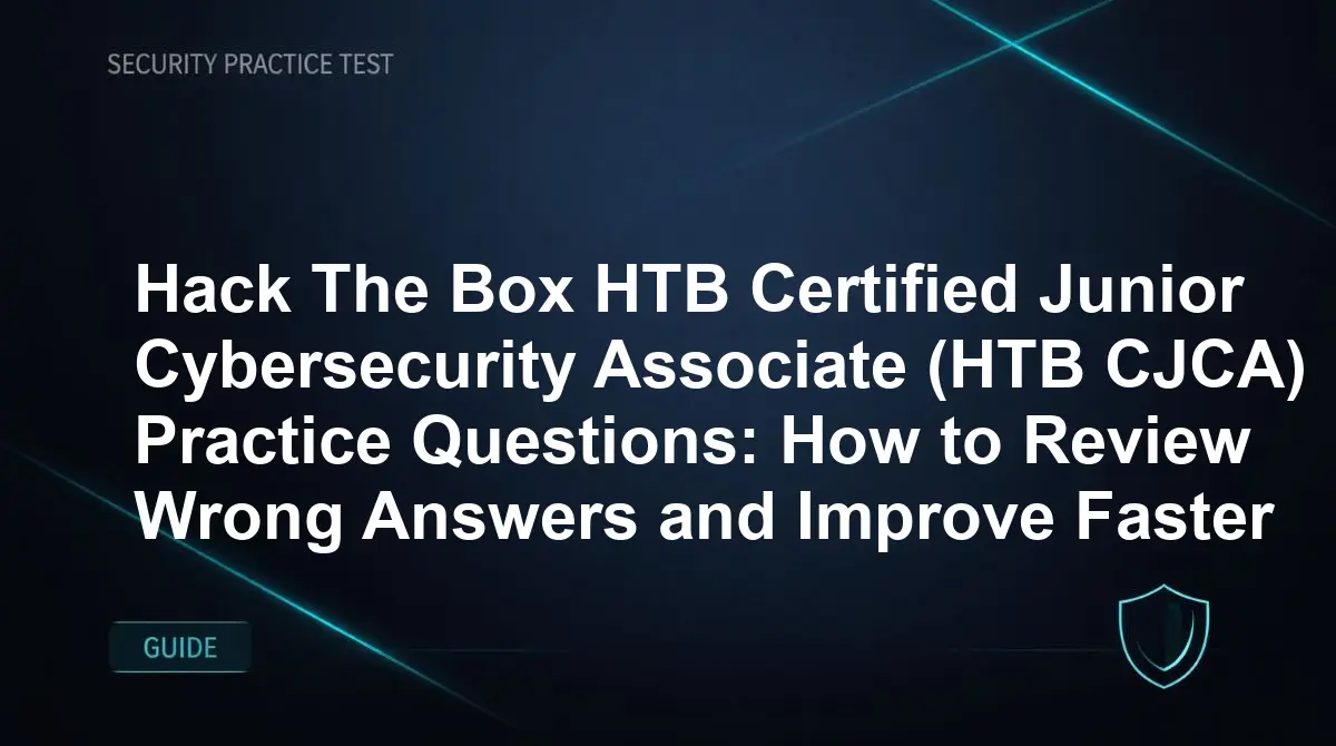 Hack The Box HTB Certified Junior Cybersecurity Associate (HTB CJCA) Practice Questions: How to Review Wrong Answers and Improve Faster