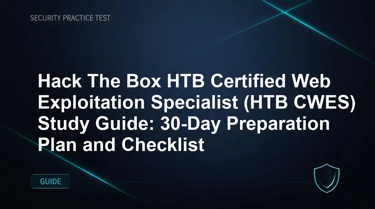 Hack The Box HTB Certified Web Exploitation Specialist (HTB CWES) Study Guide: 30-Day Preparation Plan and Checklist