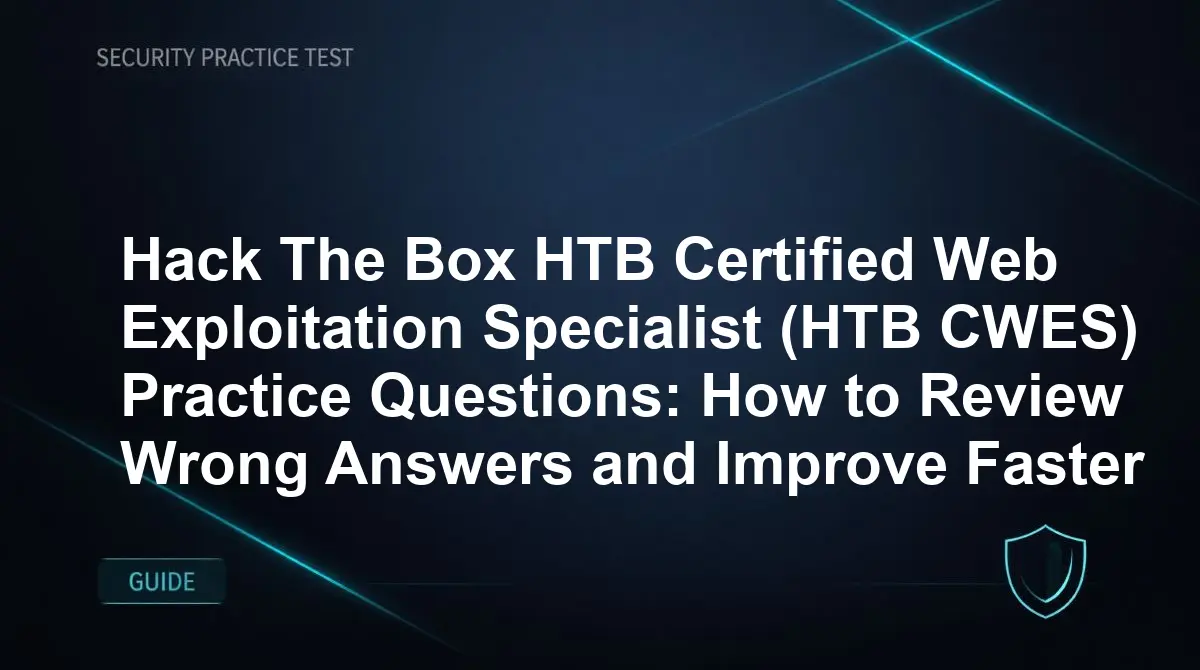 Hack The Box HTB Certified Web Exploitation Specialist (HTB CWES) Practice Questions: How to Review Wrong Answers and Improve Faster