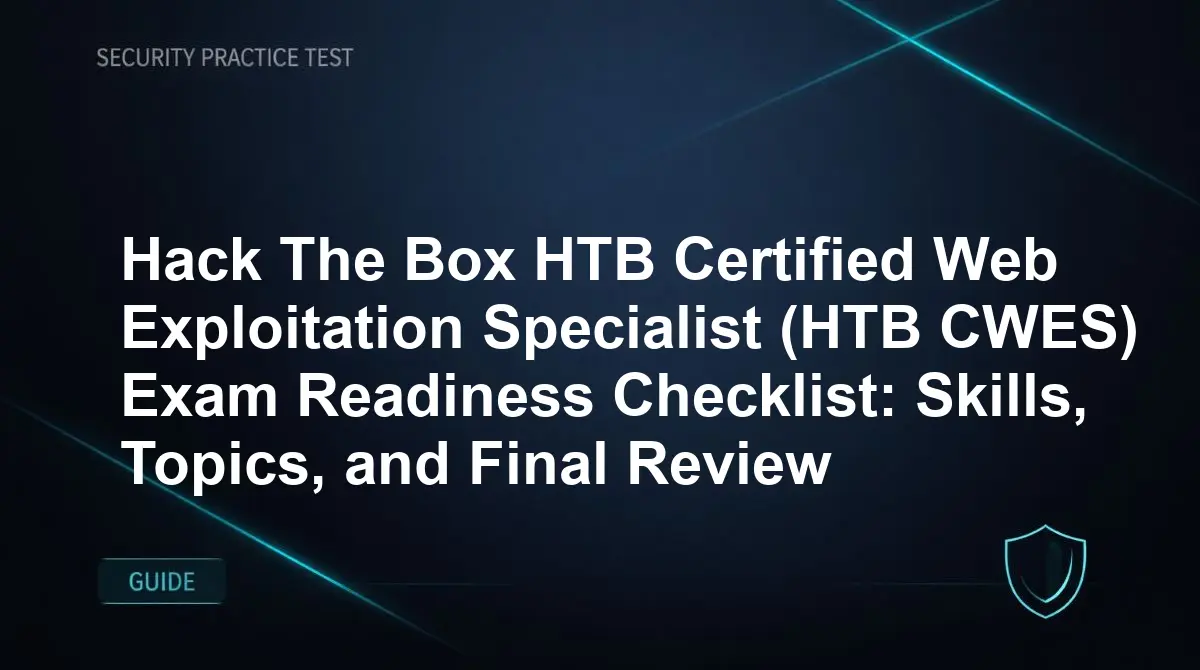 Hack The Box HTB Certified Web Exploitation Specialist (HTB CWES) Exam Readiness Checklist: Skills, Topics, and Final Review