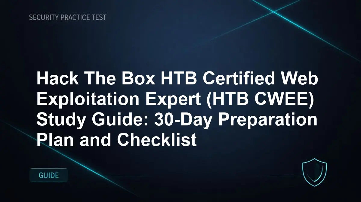Hack The Box HTB Certified Web Exploitation Expert (HTB CWEE) Study Guide: 30-Day Preparation Plan and Checklist