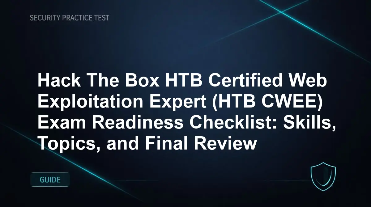 Hack The Box HTB Certified Web Exploitation Expert (HTB CWEE) Exam Readiness Checklist: Skills, Topics, and Final Review