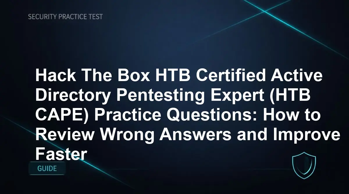 Hack The Box HTB Certified Active Directory Pentesting Expert (HTB CAPE) Practice Questions: How to Review Wrong Answers and Improve Faster