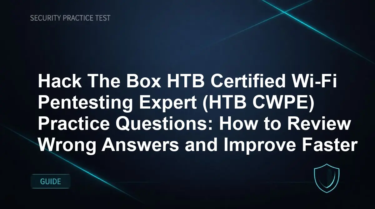 Hack The Box HTB Certified Wi-Fi Pentesting Expert (HTB CWPE) Practice Questions: How to Review Wrong Answers and Improve Faster