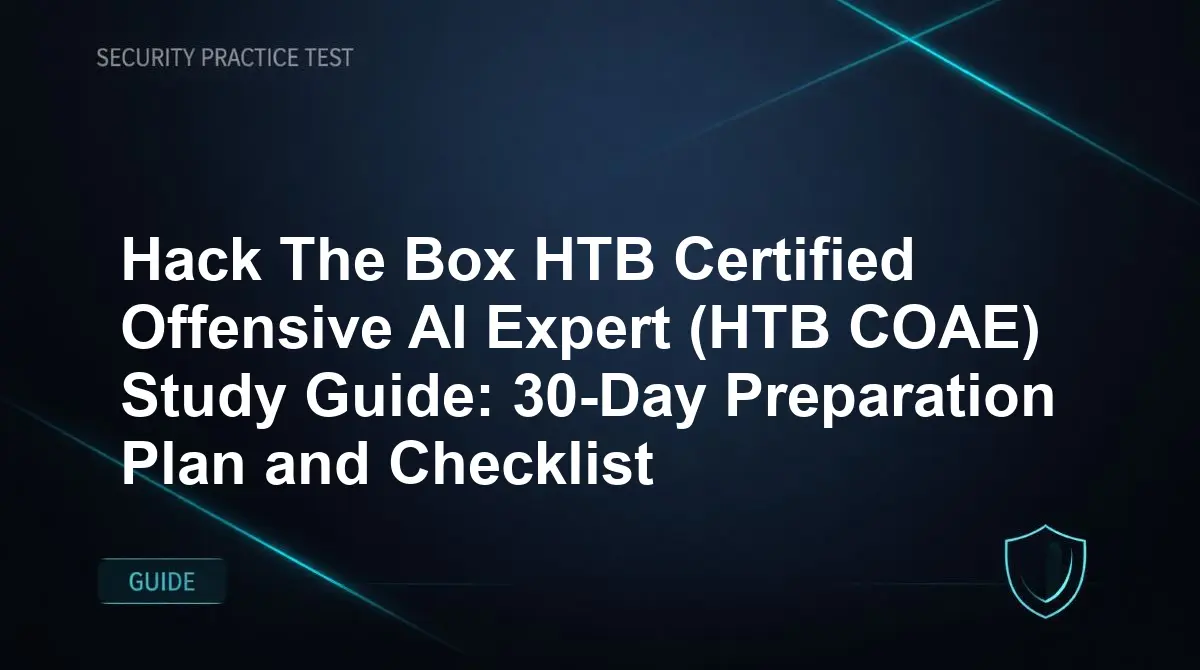 Hack The Box HTB Certified Offensive AI Expert (HTB COAE) Study Guide: 30-Day Preparation Plan and Checklist