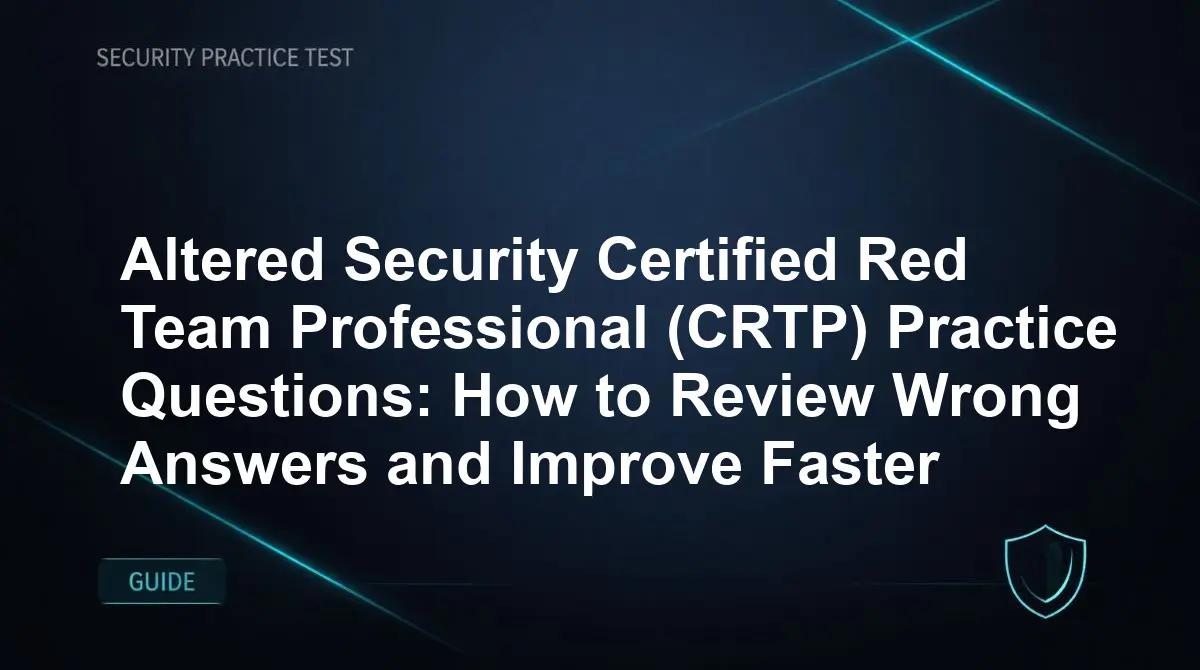 Altered Security Certified Red Team Professional (CRTP) Practice Questions: How to Review Wrong Answers and Improve Faster