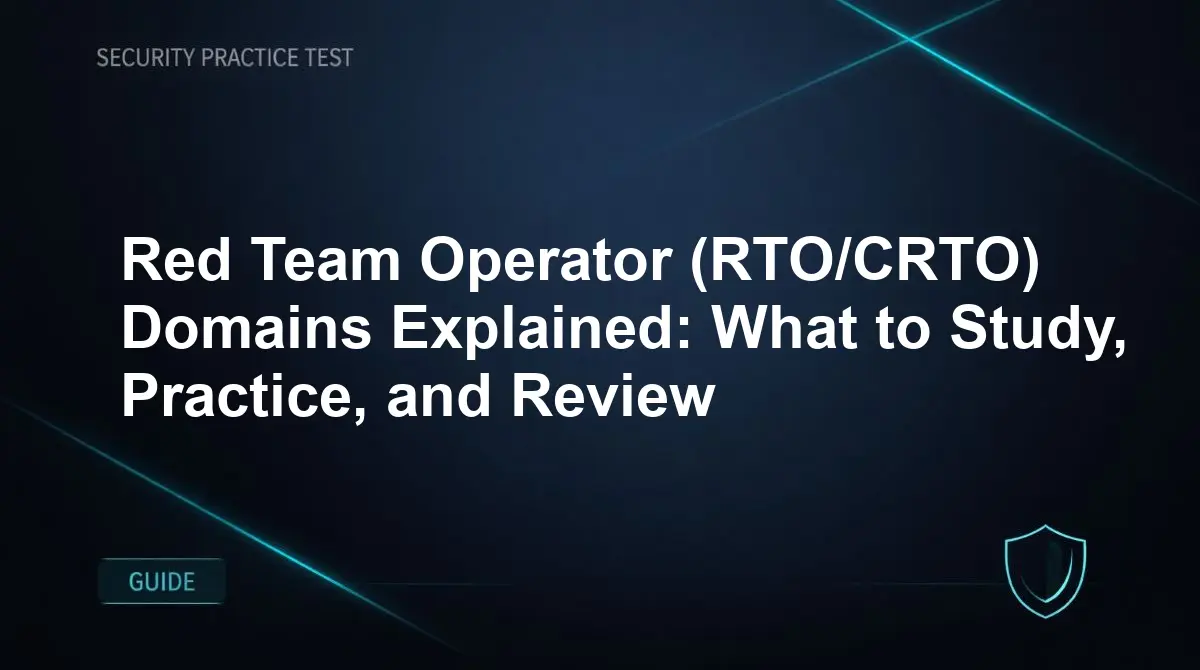 Red Team Operator (RTO/CRTO) Domains Explained: What to Study, Practice, and Review