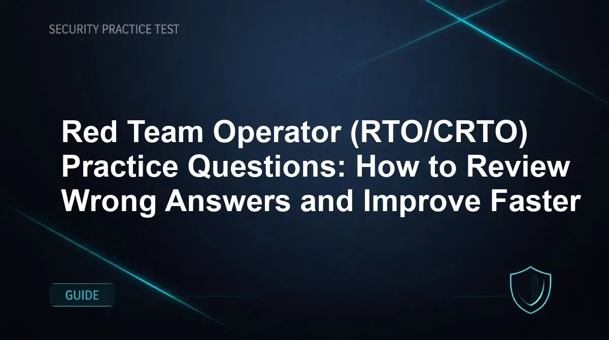 Red Team Operator (RTO/CRTO) Practice Questions: How to Review Wrong Answers and Improve Faster