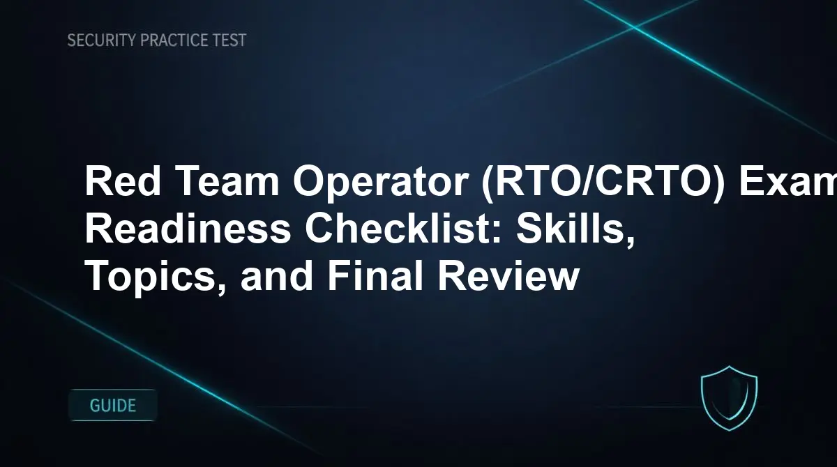 Red Team Operator (RTO/CRTO) Exam Readiness Checklist: Skills, Topics, and Final Review