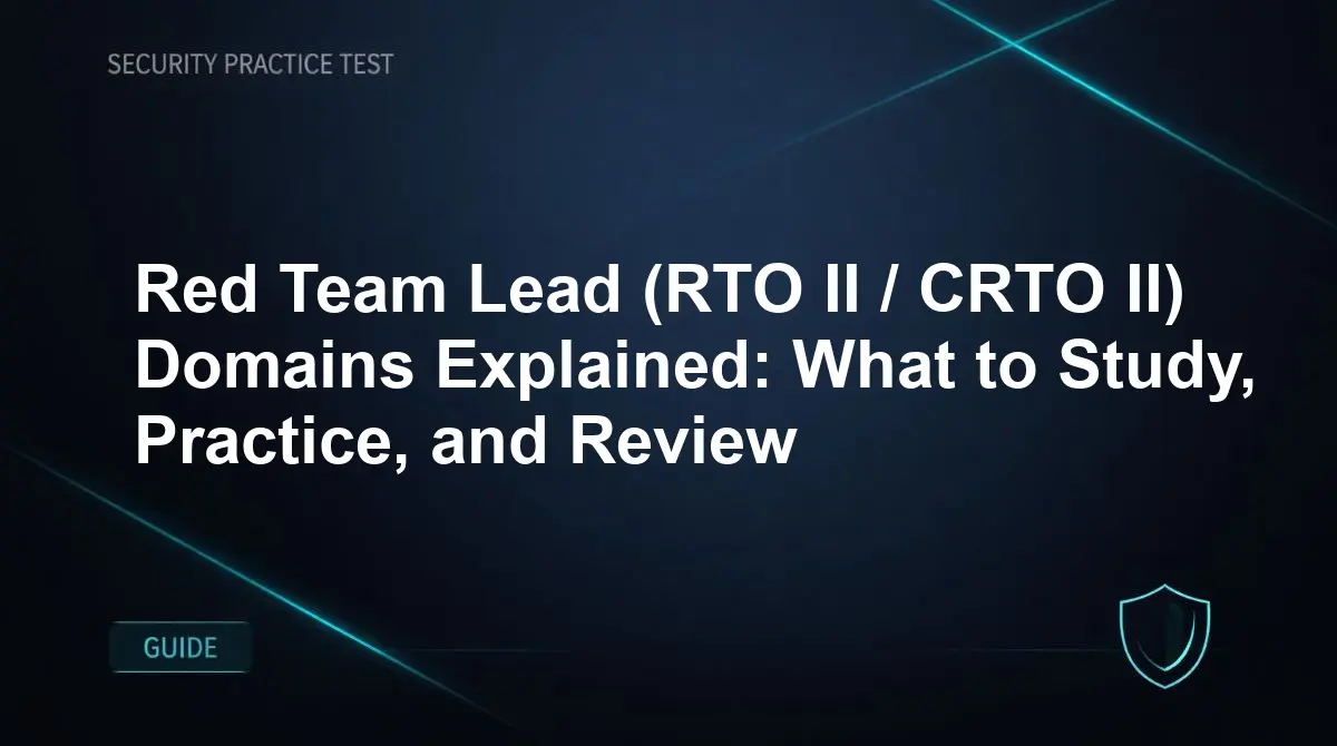 Red Team Lead (RTO II / CRTO II) Domains Explained: What to Study, Practice, and Review