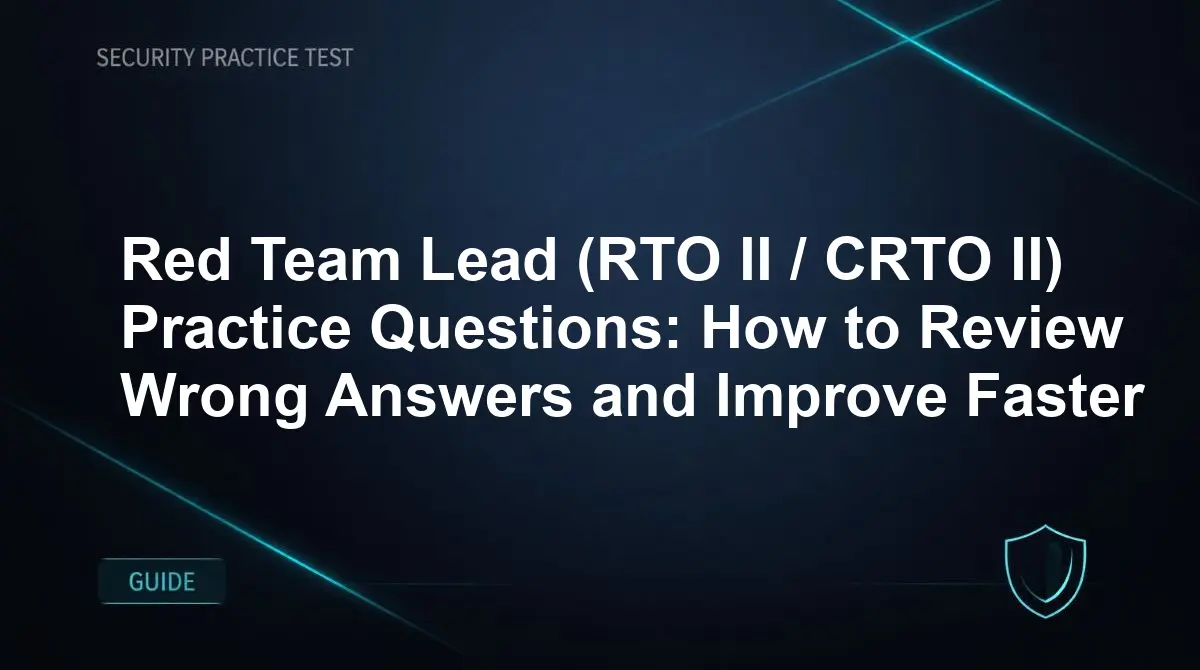 Red Team Lead (RTO II / CRTO II) Practice Questions: How to Review Wrong Answers and Improve Faster