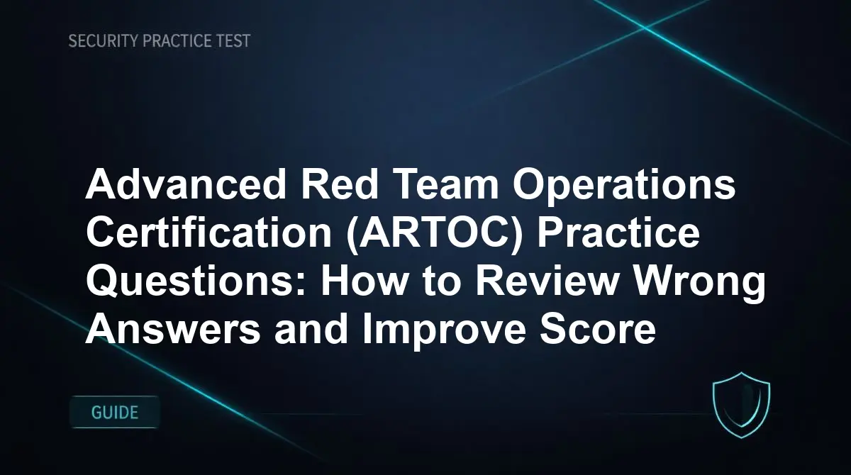 Advanced Red Team Operations Certification (ARTOC) Practice Questions: How to Review Wrong Answers and Improve Score