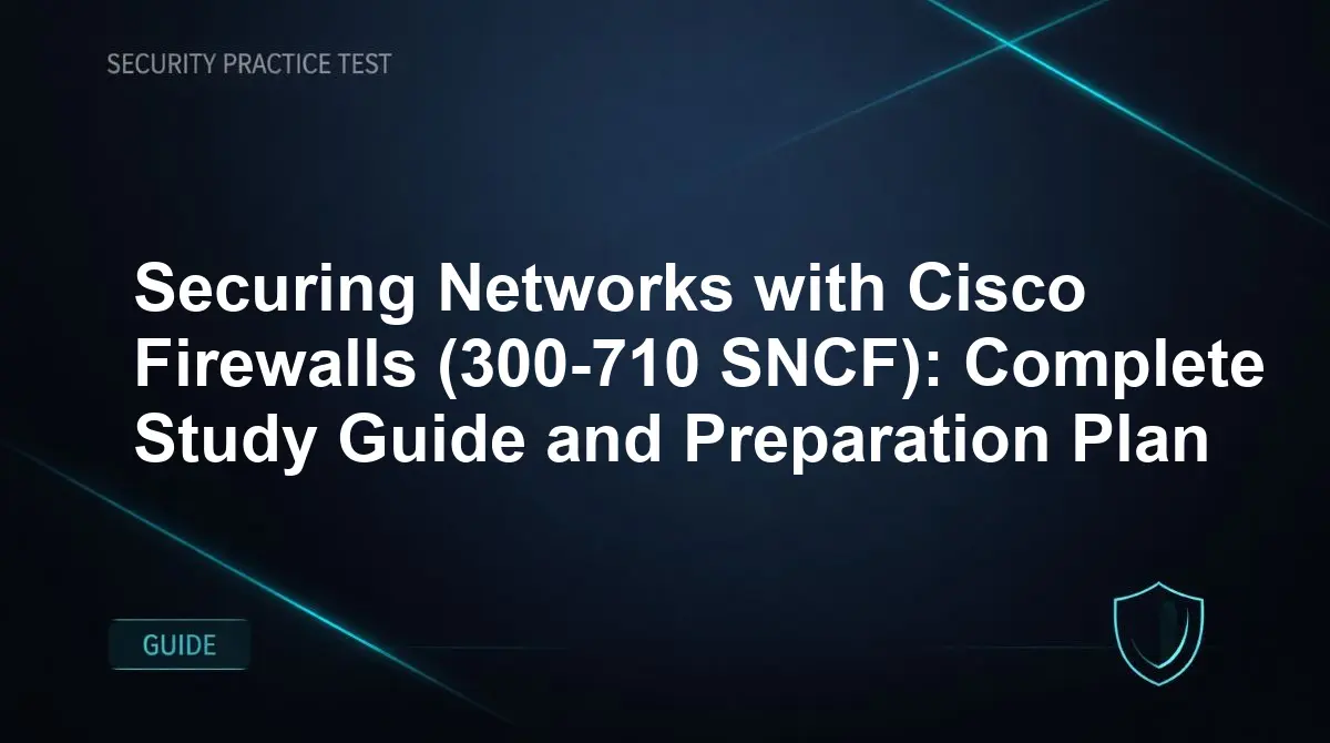 Securing Networks with Cisco Firewalls (300-710 SNCF): Complete Study Guide and Preparation Plan