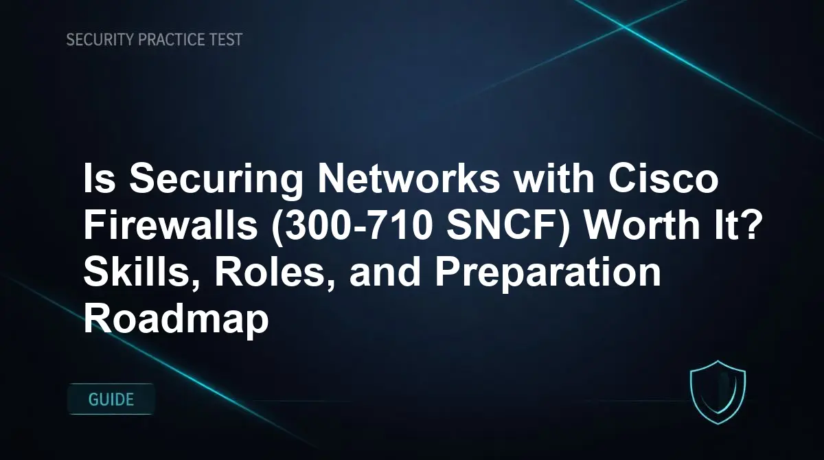Is Securing Networks with Cisco Firewalls (300-710 SNCF) Worth It? Skills, Roles, and Preparation Roadmap