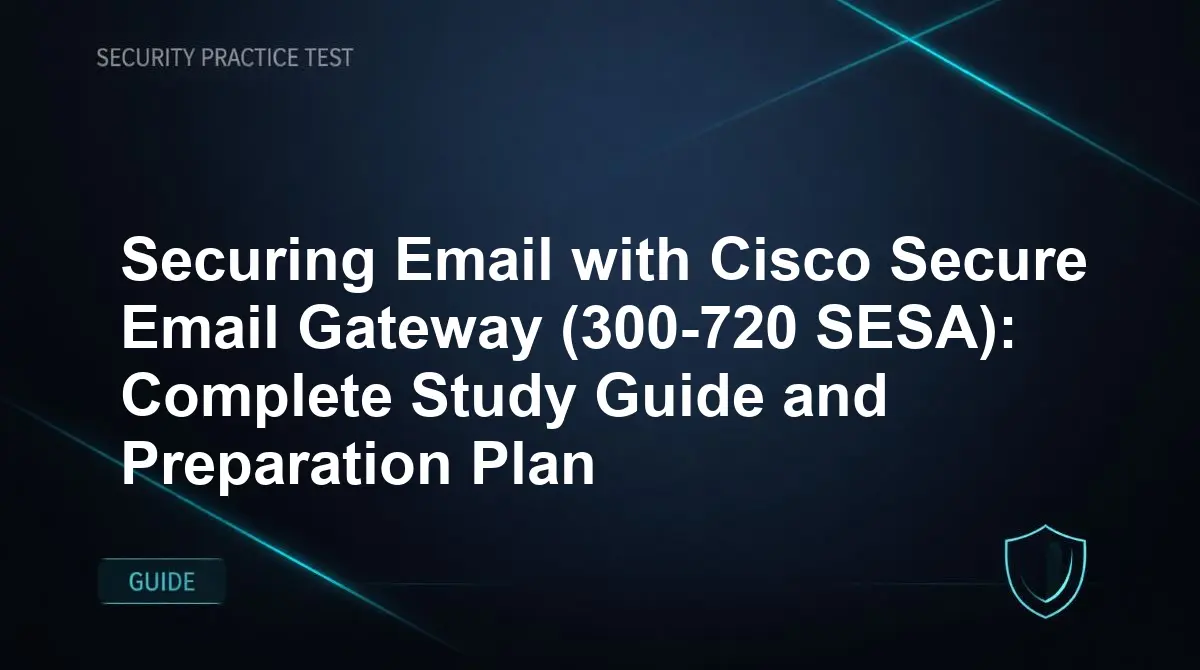 Securing Email with Cisco Secure Email Gateway (300-720 SESA): Complete Study Guide and Preparation Plan