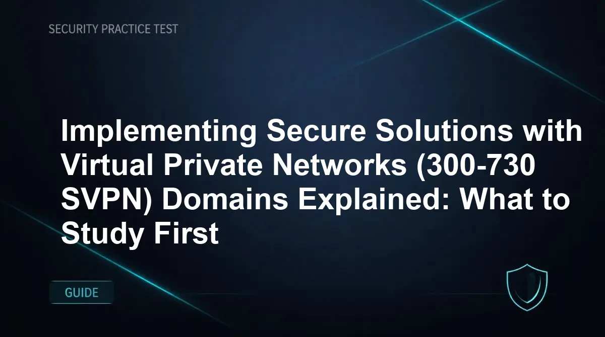 Implementing Secure Solutions with Virtual Private Networks (300-730 SVPN) Domains Explained: What to Study First