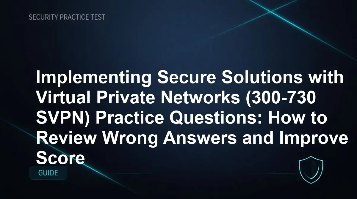 Implementing Secure Solutions with Virtual Private Networks (300-730 SVPN) Practice Questions: How to Review Wrong Answers and Improve Score