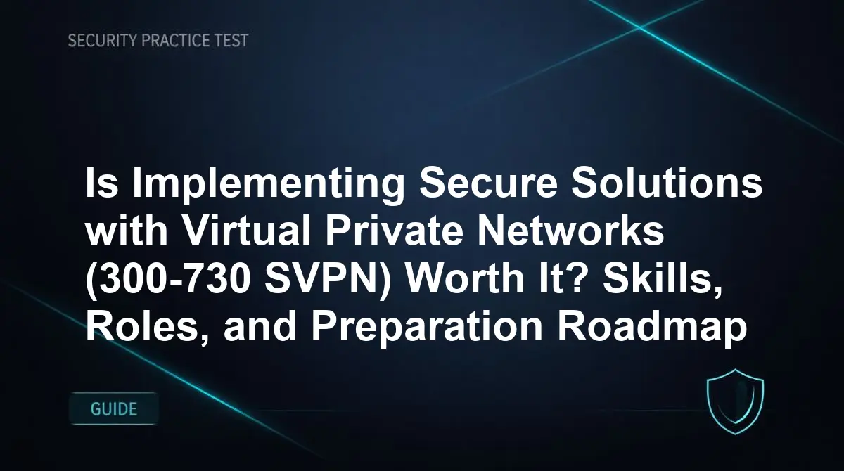 Is Implementing Secure Solutions with Virtual Private Networks (300-730 SVPN) Worth It? Skills, Roles, and Preparation Roadmap
