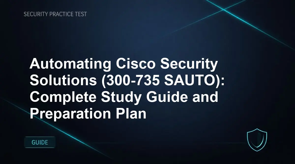 Automating Cisco Security Solutions (300-735 SAUTO): Complete Study Guide and Preparation Plan