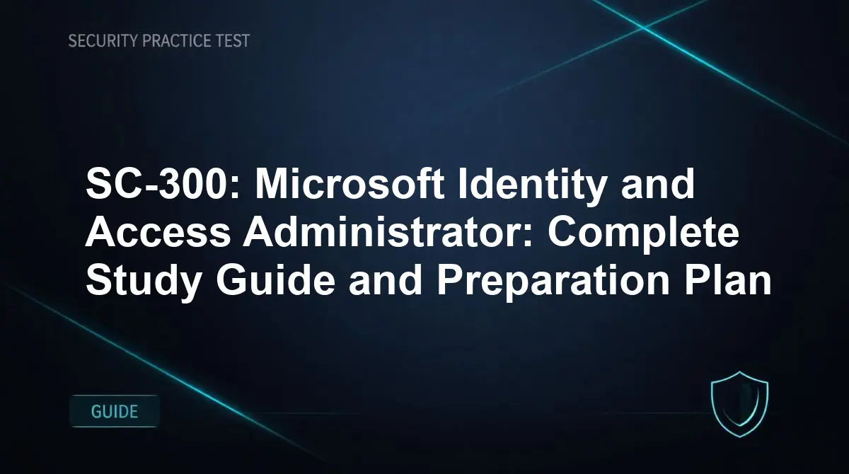 SC-300: Microsoft Identity and Access Administrator: Complete Study Guide and Preparation Plan