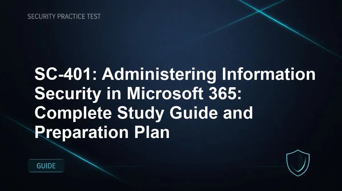 SC-401: Administering Information Security in Microsoft 365: Complete Study Guide and Preparation Plan