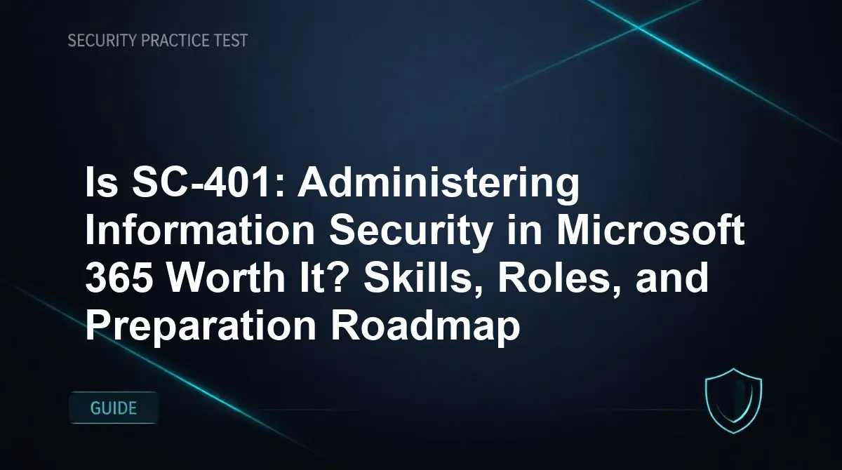 Is SC-401: Administering Information Security in Microsoft 365 Worth It? Skills, Roles, and Preparation Roadmap